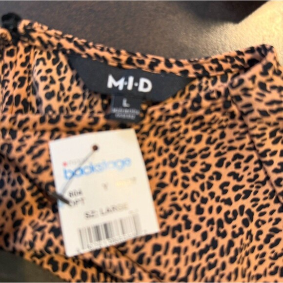 MACY'S BACKSTAGE M.I.D Cheetah Print Blousy Dress Cinched Waist NWT - Picture 3 of 6